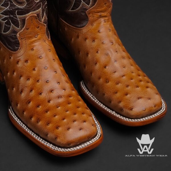 Men’s Handmade Honey Ostrich – Square Toe - Image 2