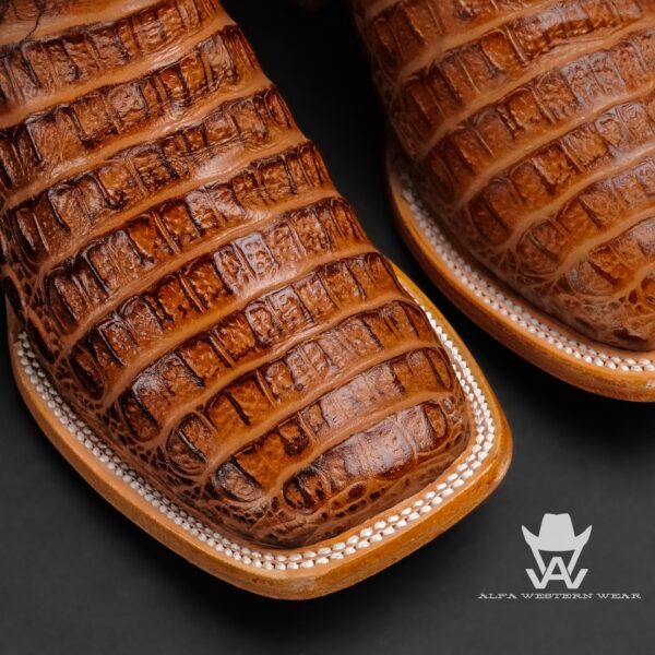 Men’s Handmade Honey Caiman Horn Back – Square Toe - Image 2