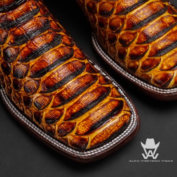 Men’s Handmade Honey Giant Python – Square Toe - Image 2
