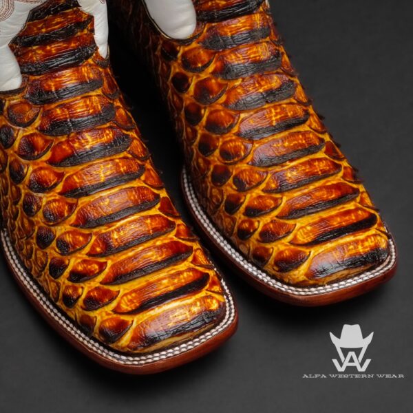 Men’s Handmade Honey Python – Square Toe - Image 2