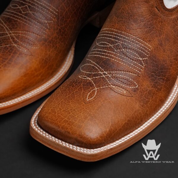 Men's Handmade Honey Buffalo - Square Toe - Image 2