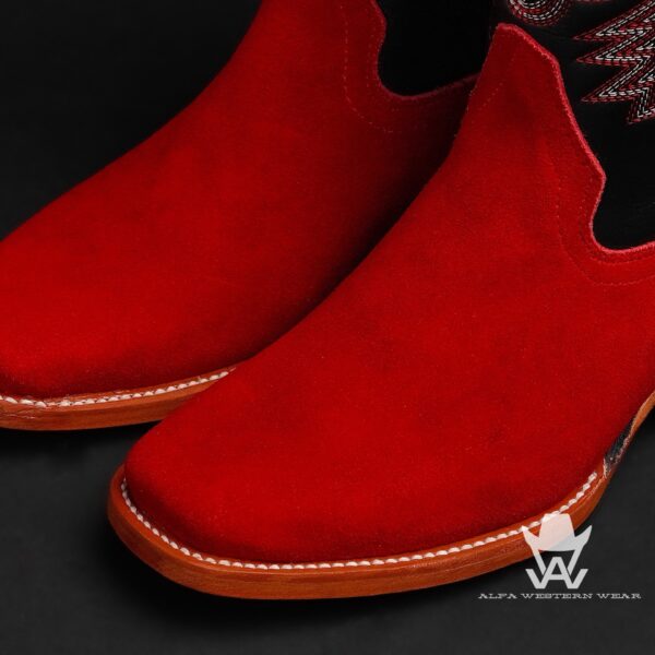 Women's Red Roughout - Rodeo Toe - Image 2