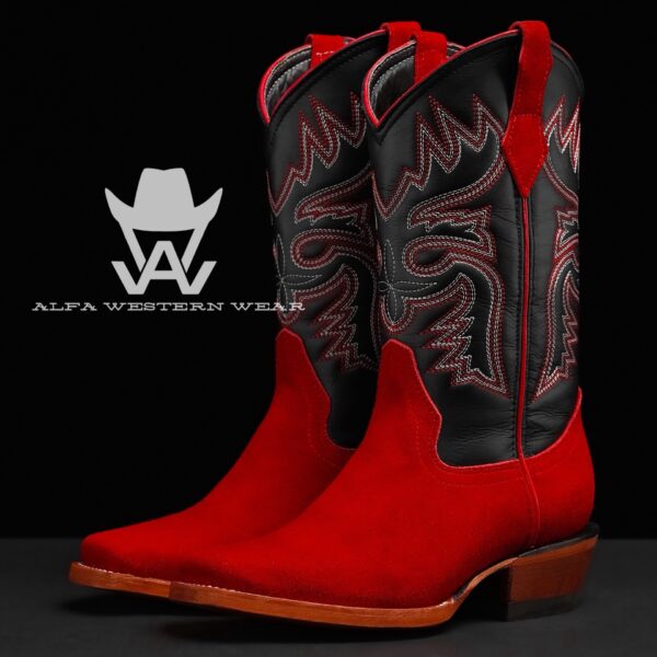 Women's Red Roughout - Rodeo Toe