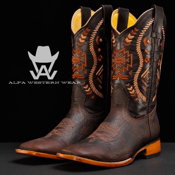 Men's Handmade Brown Buffalo - Square Toe