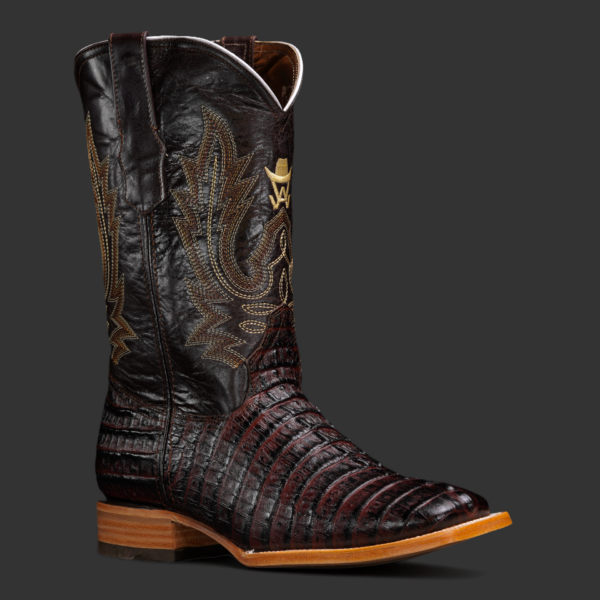 Brown Caiman Tail – Square Toe