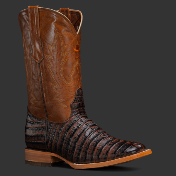 Brown Caiman Tail – Square Toe