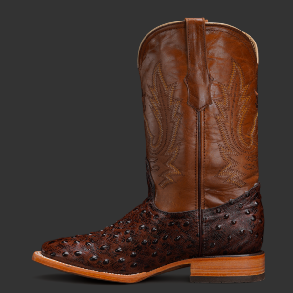 Chocolate Brown Ostrich – Square Toe - Image 2