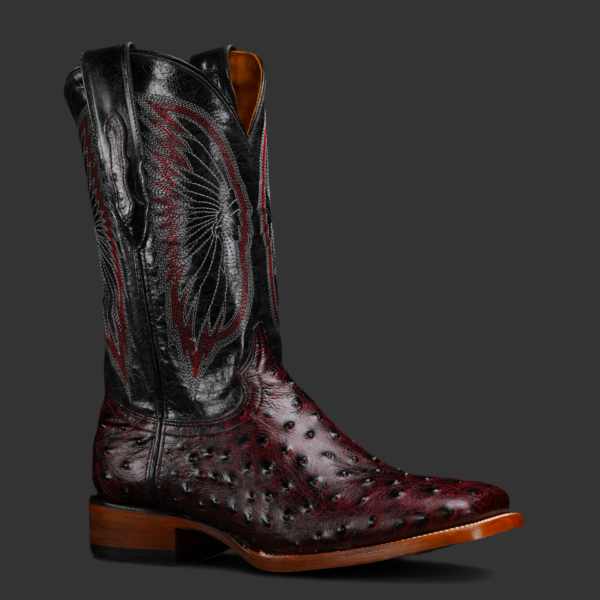 Black Cherry Ostrich – Square Toe