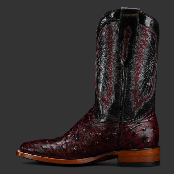Black Cherry Ostrich – Square Toe - Image 2