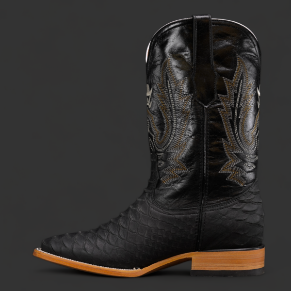Matte Black Python – Square Toe - Image 2