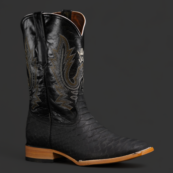Matte Black Python – Square Toe
