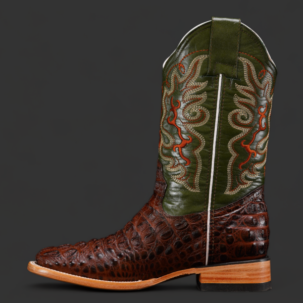 Chocolate Brown Caiman Neck – Square Toe - Image 2