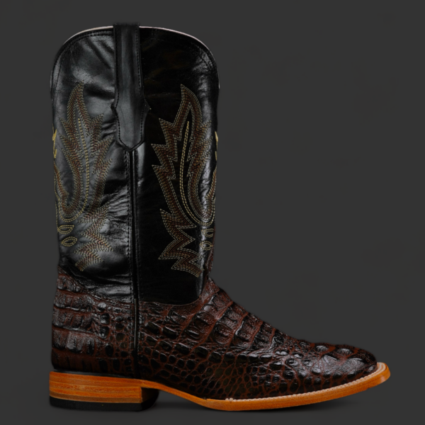 Chocolate Brown Caiman Neck – Square Toe - Image 2