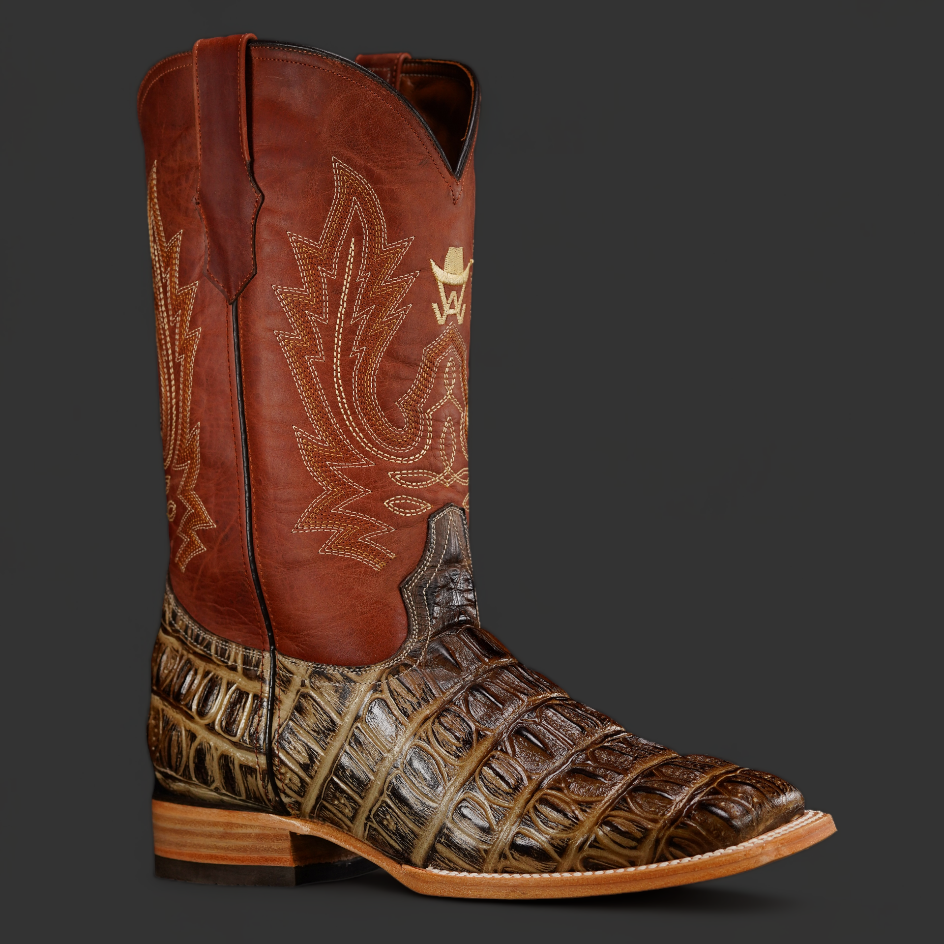 Honey Caiman Tail – Square Toe