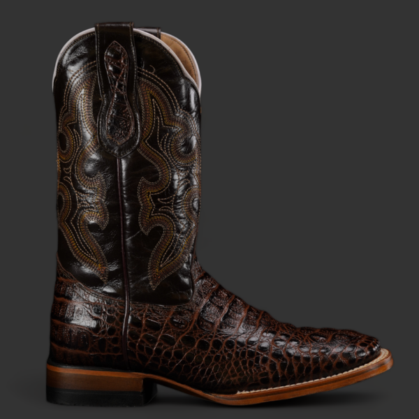Chocolate Brown Caiman Neck – Square Toe - Image 2