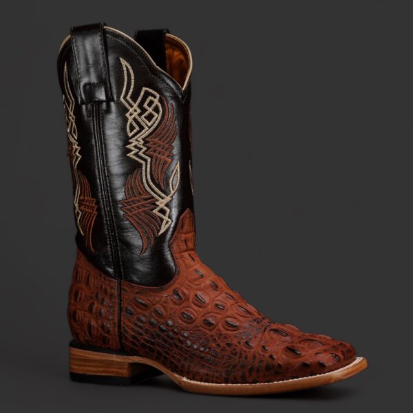 Cognac Caiman Neck – Square Toe