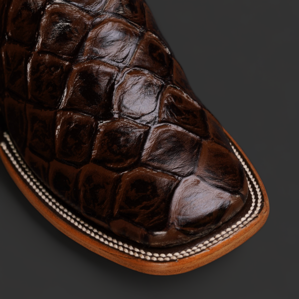 Chocolate Brown Fish Scale – Square Toe - Image 3