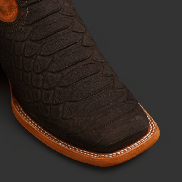 Matte Chocolate Brown Python – Square Toe - Image 3