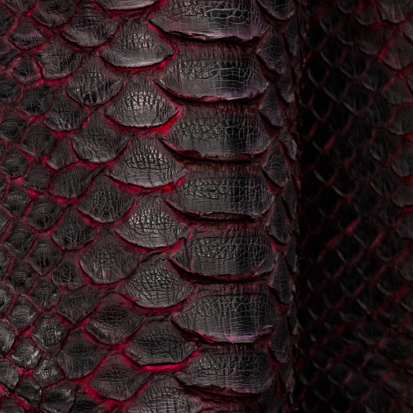 Genuine Full Black Cherry Python - Square Toe (FREE Belt & Wallet) - Image 5