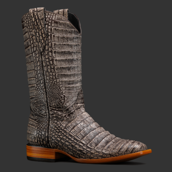 Gray Caiman Belly – Square Toe