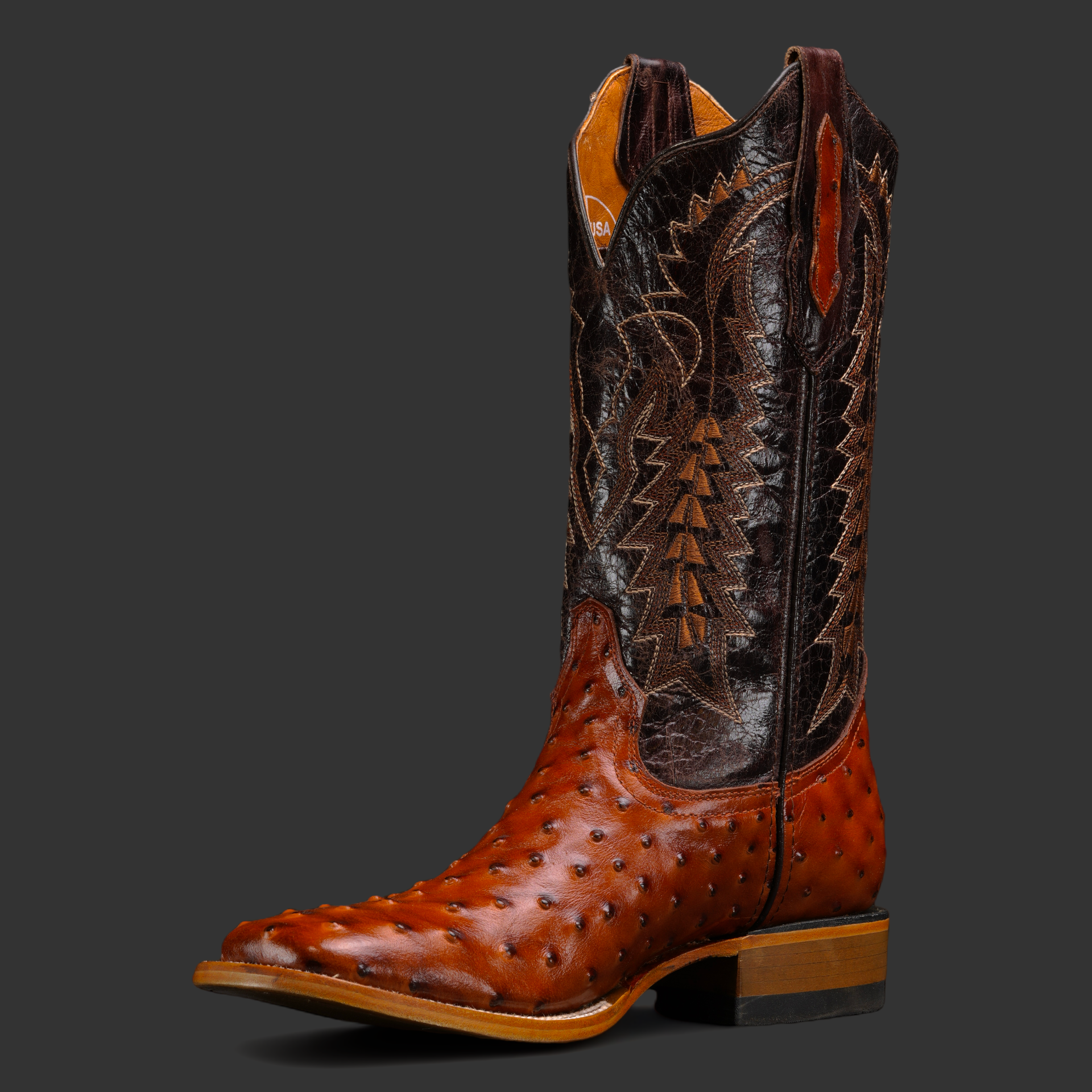 Cognac Ostrich – Sqaure Toe - Image 2