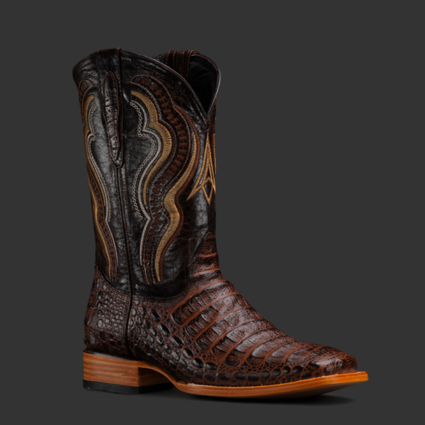 Brown Caiman Horn Back – Square Toe