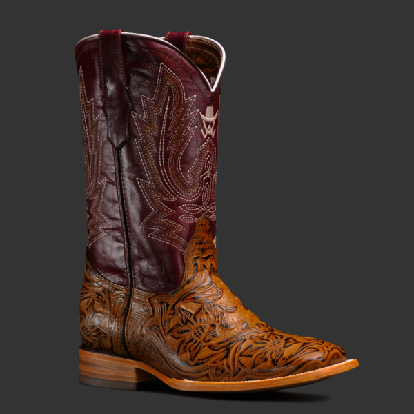 Honey Hand Tooled – Square Toe