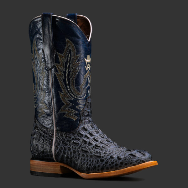 Blue Caiman Neck – Round Toe