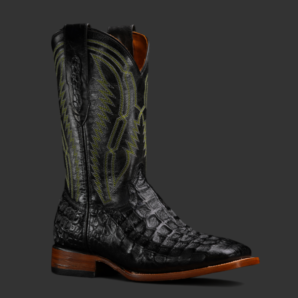 Black Caiman Argentine – Square Toe
