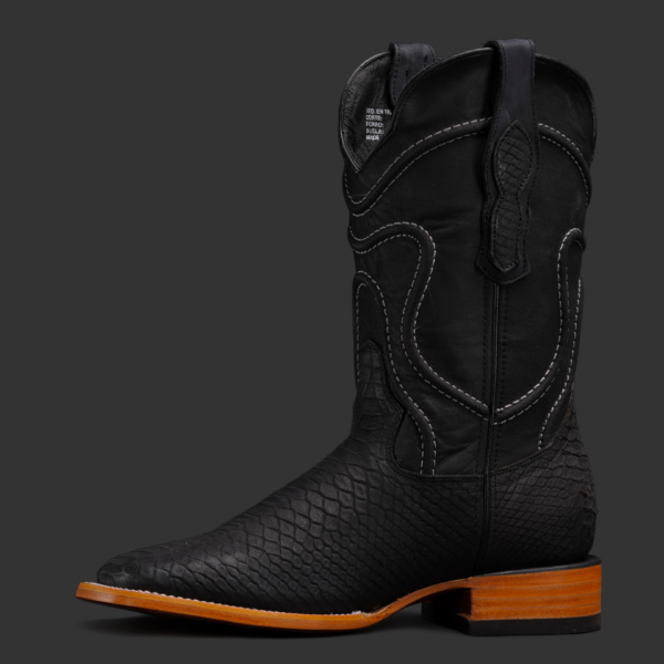 Matte Black Python – Square Toe - Image 2