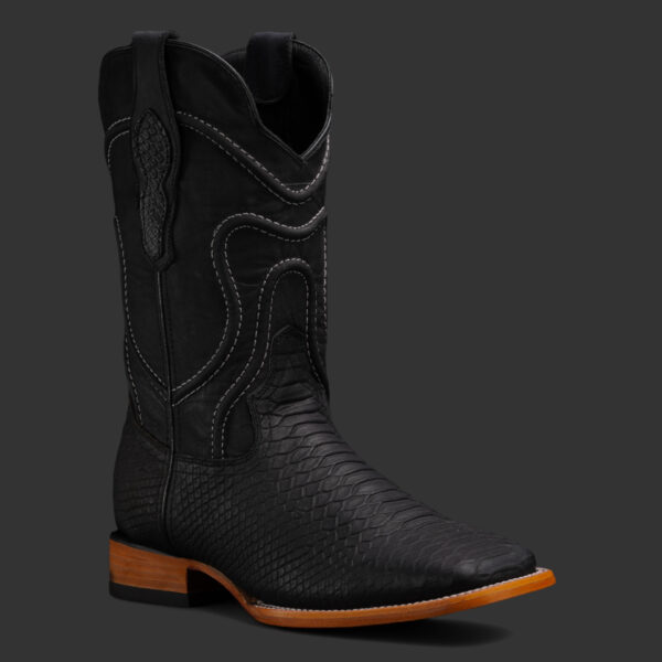 Matte Black Python – Square Toe