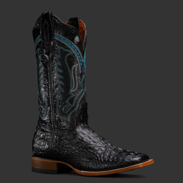 Black Caiman Neck – Square Toe