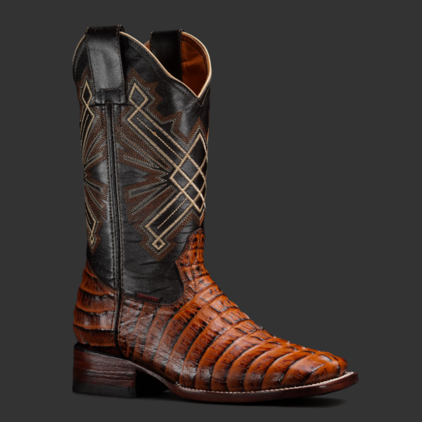 Cognac Caiman Tail – Square Toe