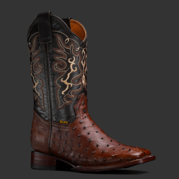 Genuine Brown Full Quill Ostrich – Square Toe