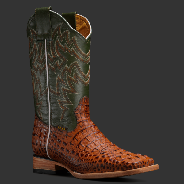 Cognac Caiman Neck – Square Toe