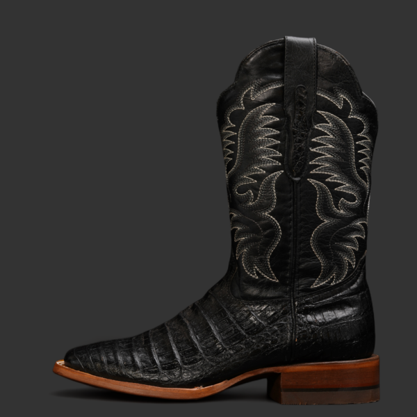 Black Caiman Belly– Square Toe