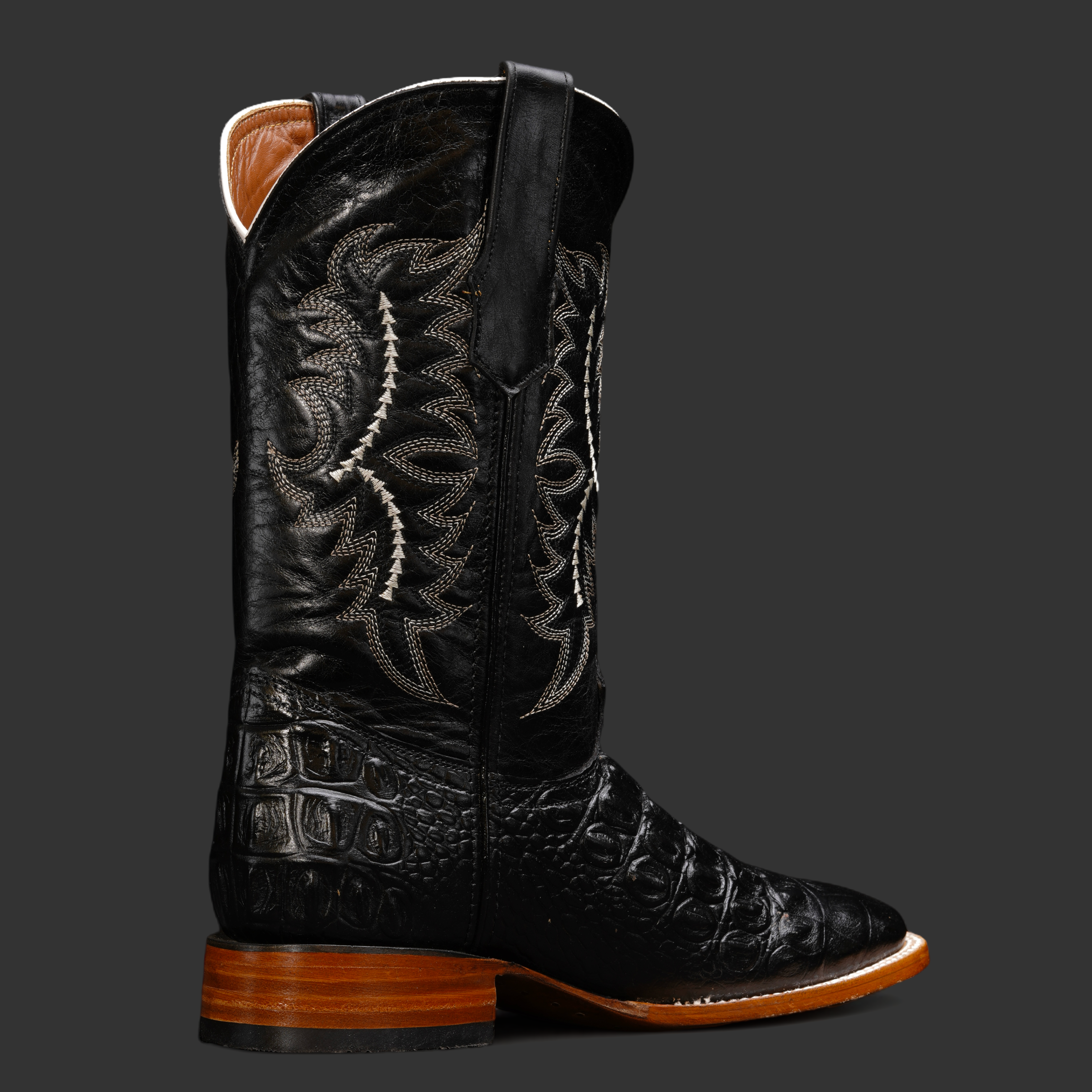 Black Caiman Horn Back– Square Toe - Image 2