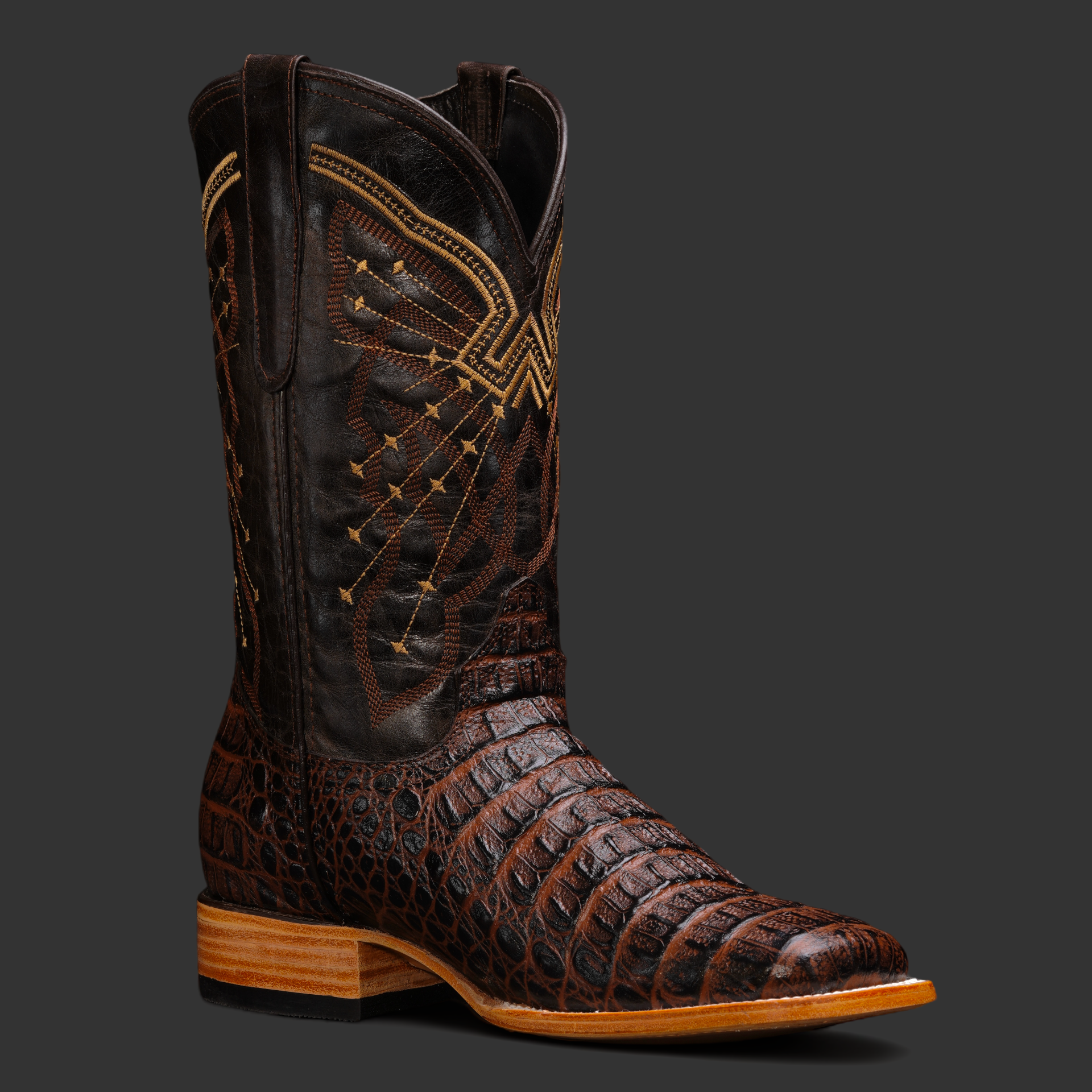 Brown Caiman Horn Back – Square Toe - Image 2