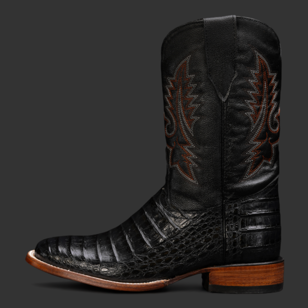 Black Caiman Belly– Square Toe