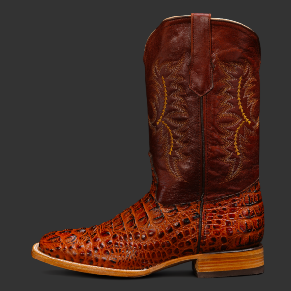 Cognac Caiman Neck– Square Toe