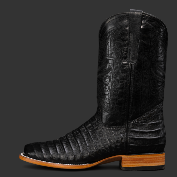 Black Caiman Tail– Square Toe