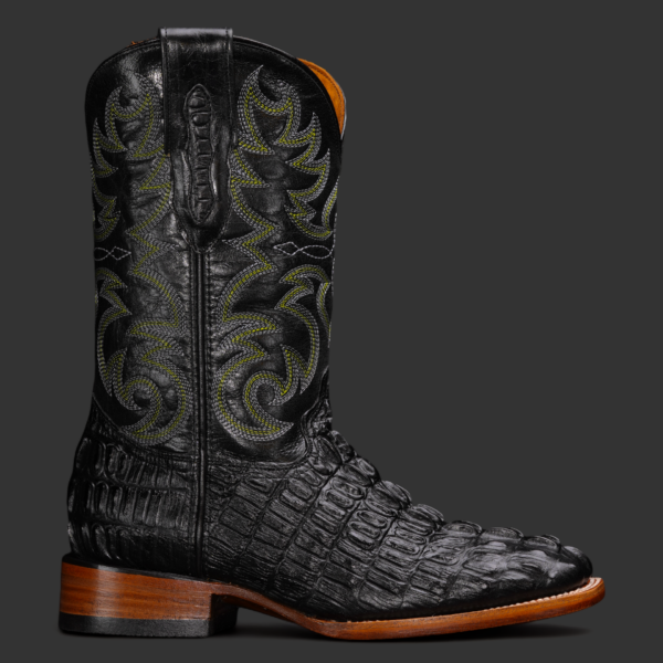 Black Caiman Tail– Square Toe