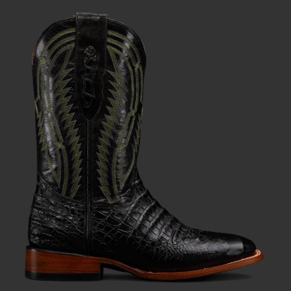 Black Caiman Belly – Square Toe