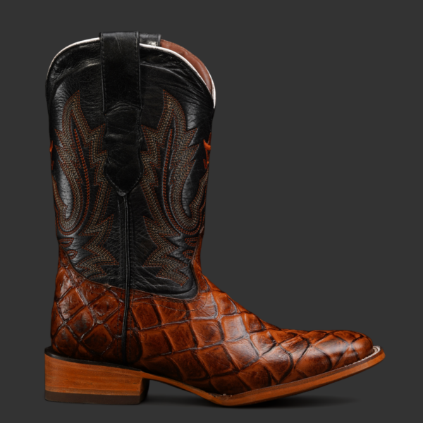 Cognac Fish Scale – Square Toe