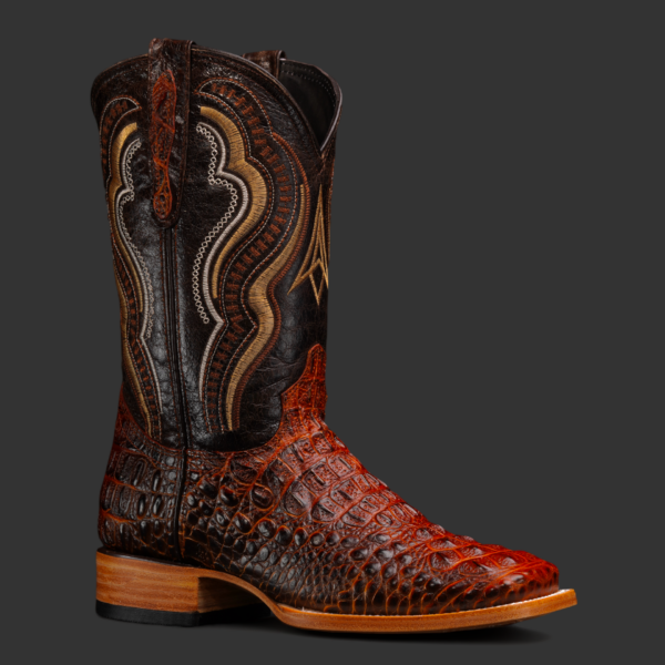 Cognac Caiman Neck – Square Toe