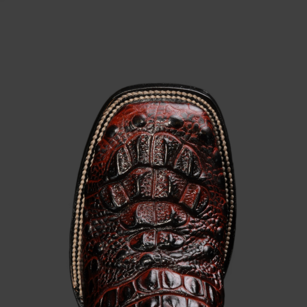 Black Cherry Caiman Neck- Square Toe - Image 2