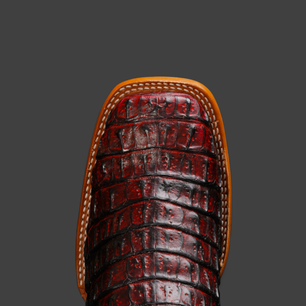 Cherry Caiman Horn Back– Square Toe - Image 3