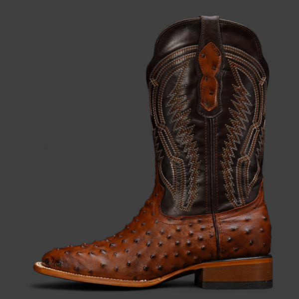 Cognac Ostrich - Square Toe