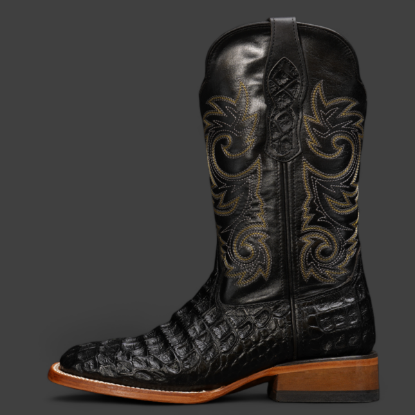 Black Caiman Argentine- Square Toe