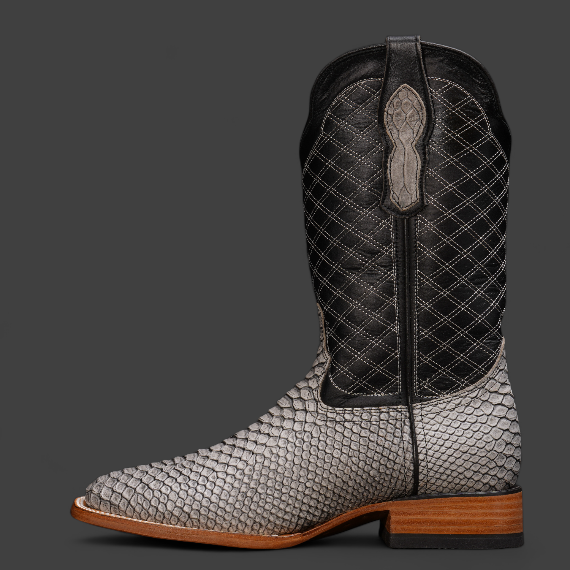 Gray Python – Square Toe